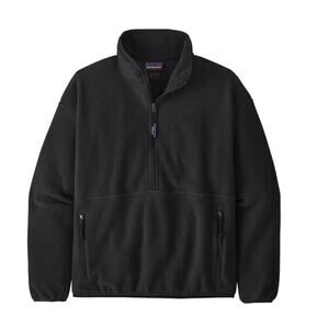 Patagonia Synchilla Marsupial 1/4 Zip Pullover Fleece, Black, Women's Large, NWT